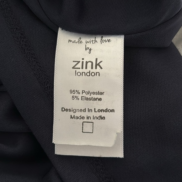 Zink London Women dark Navy Blue Printed flower pattern Fit & Flare Dress XL - Picture 6 of 17